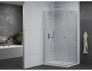 Mexen Pretoria, sprchovací kút 100 (dvere) x 120 (stena) cm, 6mm číre sklo, chrómový profil + biela sprchová vanička, 852-100-120-01-00-4010
