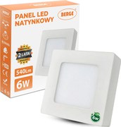 BERGE LED panel štvorcový 120x120x20mm prisadený - 6W - 230V - 390Lm - neutrálny