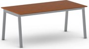 Rokovací kancelársky stôl PRIMO BASIC, 180x90 cm, sivostrieborná podnož, čerešňa