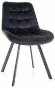 Jedálenská stolička Albons Velvet, čierna