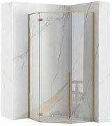 Rea Diamond, 5-uholníkový sprchovací kút 90x90, 6mm číre sklo, zlatý matný profil, REA-K6506