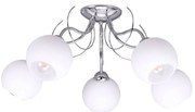 Stropné svietidlo Eliza, 5x biele sklenené tienidlo, ch