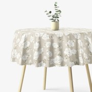 Goldea okrúhly teflónový obrus - biele kvety Ø 140 cm