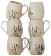 Béžové hrnčeky v súprave 6 ks z kameniny 400 ml Bea – Bloomingville