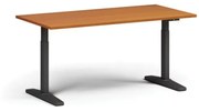 Výškovo nastaviteľný stôl, elektrický, 675-1325 mm, doska 1600x800 mm, čierna podnož, čerešňa