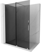 Mexen Velar, sprchová zástena s posuvnými dverami Walk-in 130 x 200 cm, 8mm šedé sklo, chrómová, 871-130-000-43-01