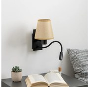 Brilagi - LED Nástenná lampa NUBILA 1xE27/25W/230V+LED/3W čierna/svetlohnedá