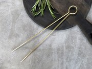 Mosadzná kovová pinzeta na jedlo - 4*26cm