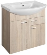Aqualine Aqualine, ZOJA umývadlová skrinka 71,5x74x34cm, dub platin, 51175