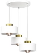 Luster na lanku MARTI 3xE27/15W/230V biela/zlatá