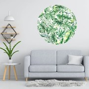PIPPER. Kruhová samolepka na stenu "Tropické listy" Veľkosť: 100 cm
