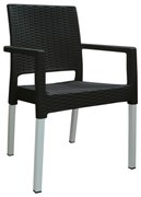 Záhradná stohovateľná stolička Ratan Lux, antracit