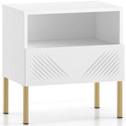 Nočný stolík Clearing 05 biela/zlatá