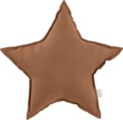 Ľanový vankúš hviezda čokoládová 50 cm