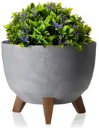 PLASTOVÝ KVETINÁČ ROSA ECO 15X24 CM IMITÁCIA BETÓNU SIVÁ