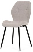 Židle jídelní, světle šedá látka, černé kovové nohy