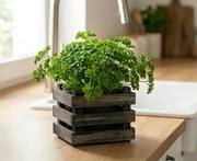 AMADEA Drevený obal na kvetináč - tmavý, 17x17x15cm, drevený kvetináč Český výrobek