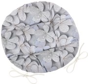 Bellatex Sedák DITA okrúhly prešívaný Kvet sivá, 40 cm