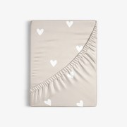 Goldea bavlnená napínacia plachta - srdiečka na latte 180 x 200 cm