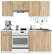 Kuchynská linka LIMA 1.8 m biela / dub sonoma