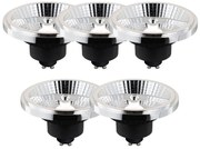 Sada 5 inteligentných stmievateľných LED žiaroviek GU10 AR111 10W 800 lm 2200 - 6500K