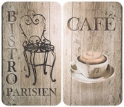 Súprava 2 sklenených krytov pre sporák Wenko Bistrot, 52 x 30 cm