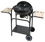 Prenosný gril na drevené uhlie čierna/drevo