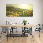 60x120cm Žlté kvety na lúke - textilná nálepka na stenu