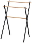 Stojan na osušky Nn6195 59x40x87cm čierny/bambus