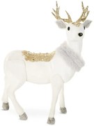 Vianočná dekorácia sob FIG 35 biela / zlatá