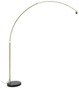 Oblúková lampa mosadz a čierna mramorová základňa nastaviteľná - XXL