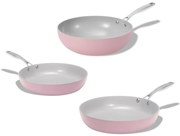 Elmich Sada keramických panvíc Vital 3 ks, 1 wok a 2 panvice, ružová