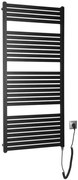 Aqualine Sapho, TONDI-E elektrické vykurovacie teleso, rovné, 600x1330 mm, 600W, čierna matná