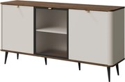 Komoda s vitrínou 160 cm Marly kašmír/orech