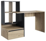 Písací stôl Paco s regálom 145 cm dub artisan/antracit