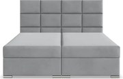 Manželská posteľ CALVI Velvet 140×200 cm svetlosivá