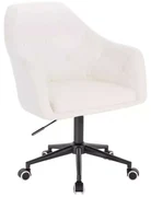 LuxuryForm DESIGN Kreslo ANDORA na čierne podstave s kolieskami - biele