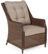 Záhradné ratanové kreslo BERKLEY tmavohnedé