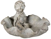 Cementové dekoračné fontánka s pitnou vodou pre vtáčiky s panáčikom - 23 * 22 * 15 cm