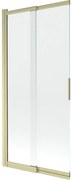 Mexen Fox, 2-krídlová posuvná vaňová zástena 85 × 150 cm, 5mm číre sklo, zlatý matný profil, 891-085-002-55-00