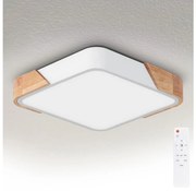 Brilagi - stmievateľné LED svietidlo PILANA LED/48W/230V dub/biela 42x42 cm + diaľkový ovládač