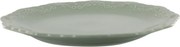 Zelený porcelánový jedálenský tanier s čipkou Provence lace verte - Ø 27 cm