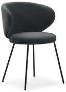 Tmavosivé čalúnené jedálenské kreslá v súprave 2 ks Rush – Marckeric