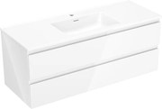 Mexen Orio, kúpeľňová skrinka 120 cm s umývadlom Otis, 2 zásuvky, biela lesklá, 91A10-12047-2-BFF00-W18M00