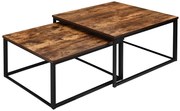 Sada 2 konferenčných stolíkov VELEN Rustic dub