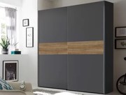 Šatníková skriňa Time 170 cm, grafit/dub%