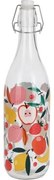 Sklenená fľaša s clip uzáverom Fruit, 1 l