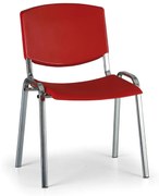 Konferenčná stolička Design - chrómované nohy, červená