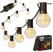 LED stmievateľná vonkajšia svetelná reťaz 25xE12/1W/24/230V 17,5 m IP65 čierna + DO