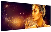 Obraz - Zlatý makeup (120x50 cm)